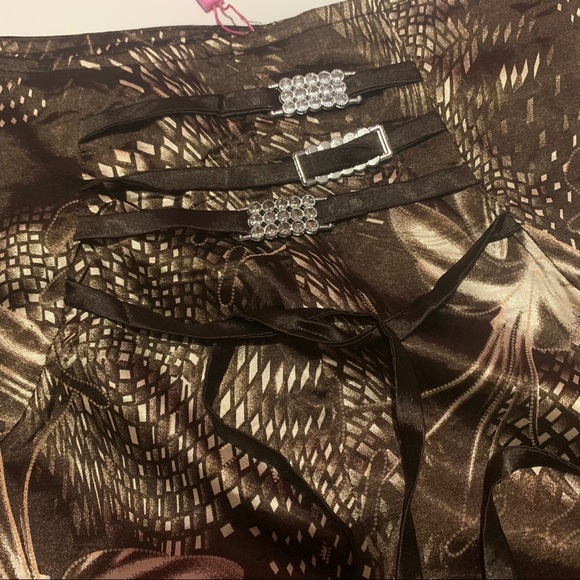 brown bohemian long plated full maxi skirt - Picture 3 of 3